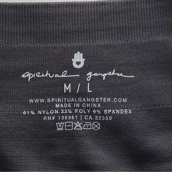 Spiritual Gangster Black Love Sculpt Striped Leggings Size Medium/ Large - Picture 11 of 15